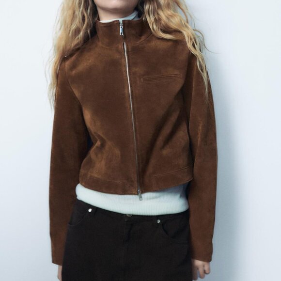 Zara Jackets & Blazers - Zara Suede Leather Jacket